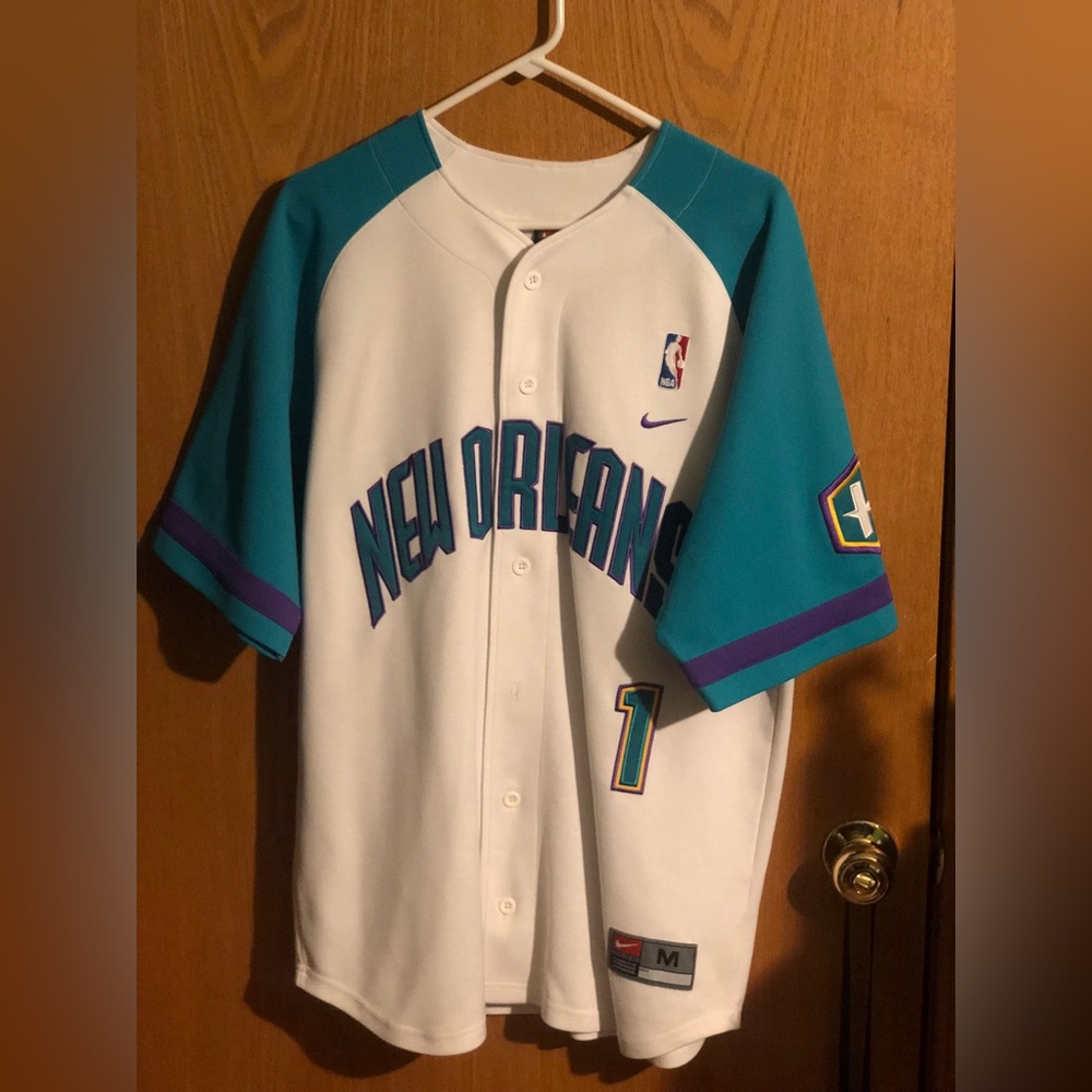 Nike New Orleans Hornets Baron Davis Baseball Jersey